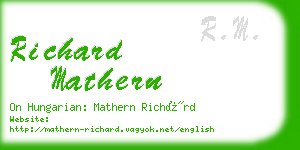 richard mathern business card